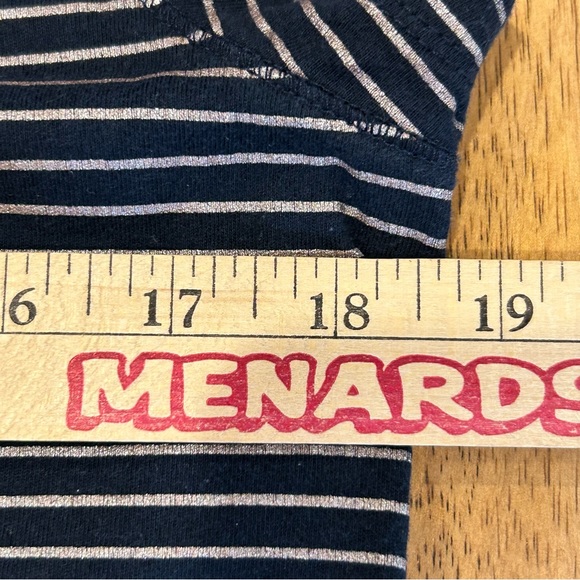 Abercrombie & Fitch Navy Gold Striped Tee Shirt Top M - Picture 6 of 7